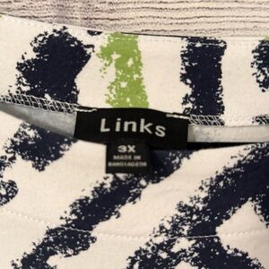 Plus Size New with Tags Link Navy and Green Striped Apparel